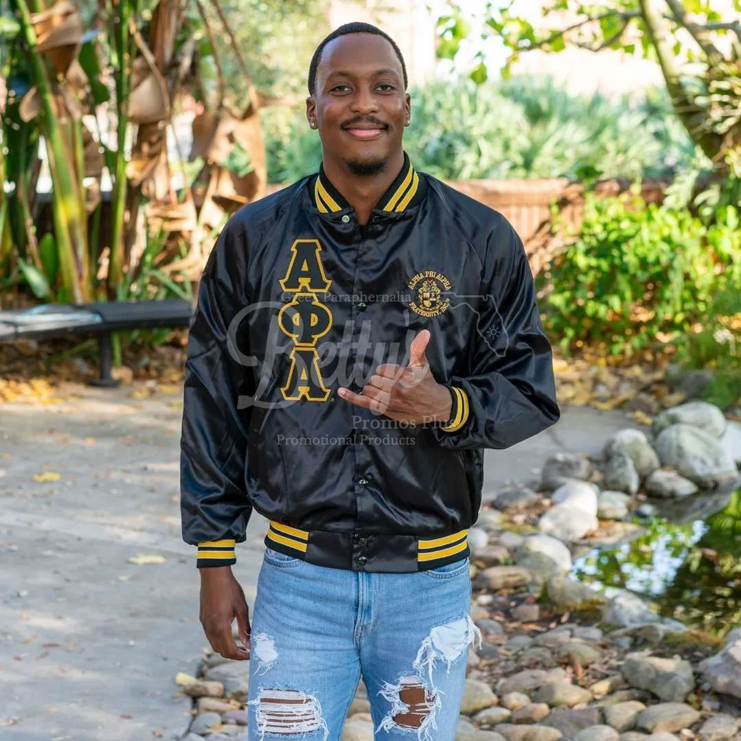 Alpha Phi Alpha ΑΦΑ Satin Bomber Jacket