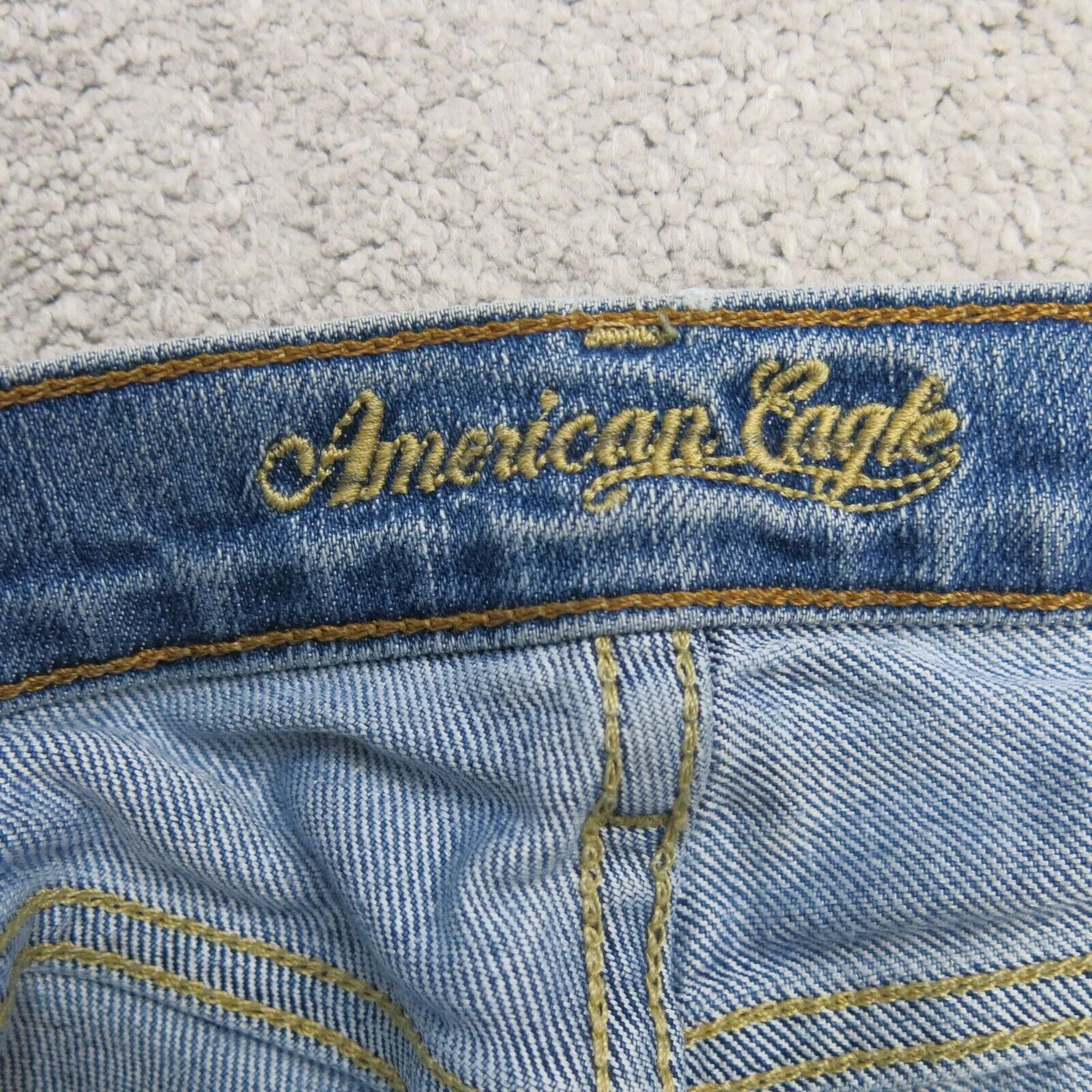 American Eagle Jeans Womens W30 Blue Straight Denim Stretch Low Rise Pockets