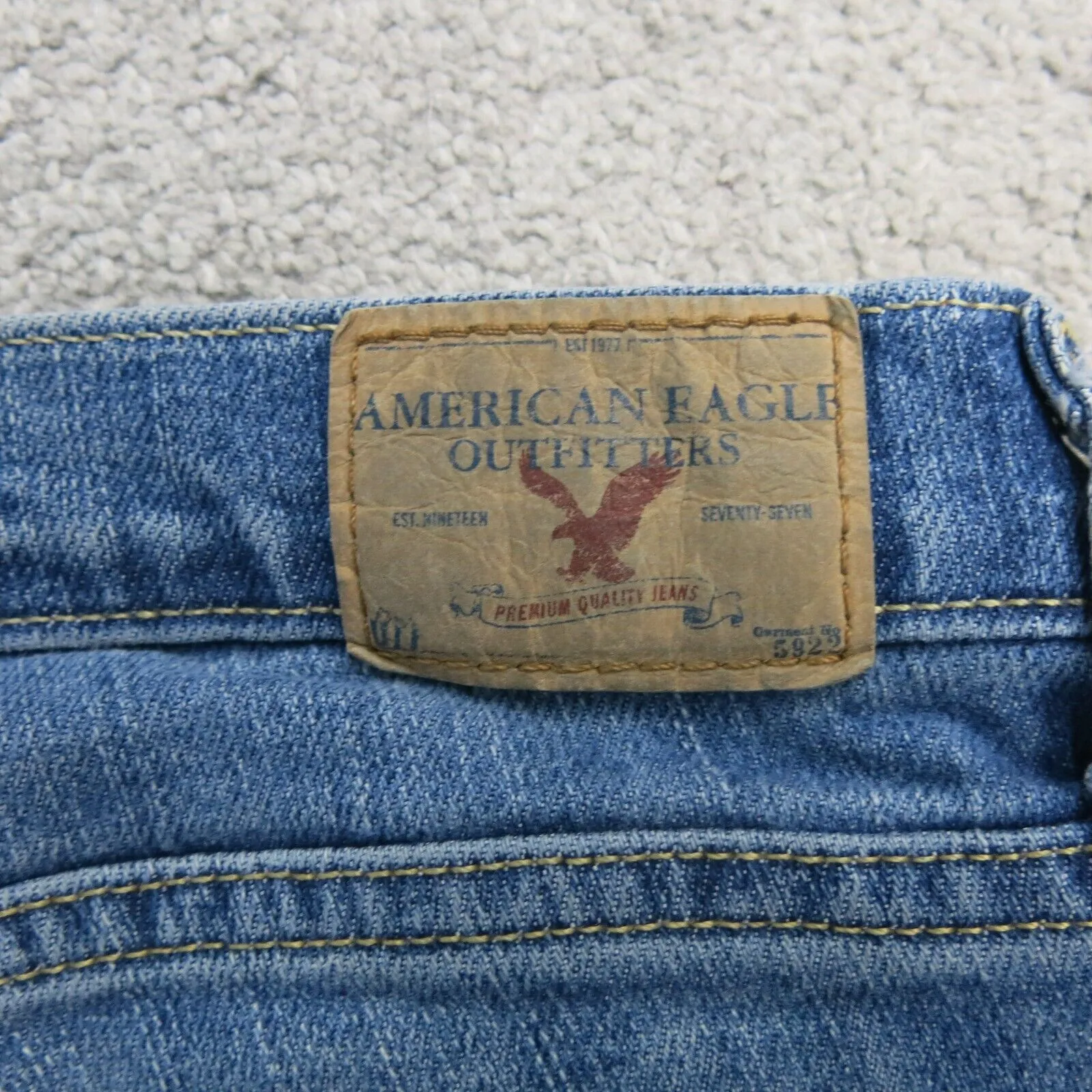 American Eagle Jeans Womens W30 Blue Straight Denim Stretch Low Rise Pockets