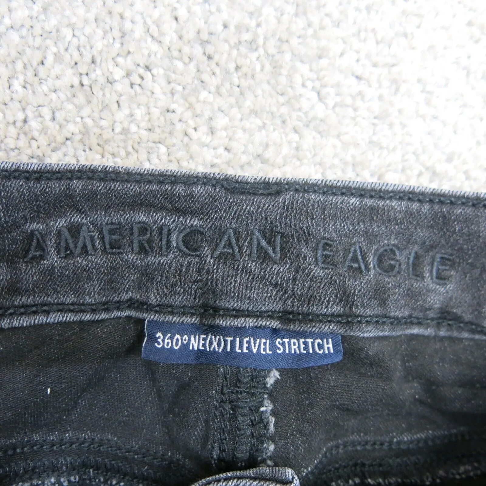 American Eagle Womens Next Level Stretch Jeggings Jeans High Rise Black Size 0