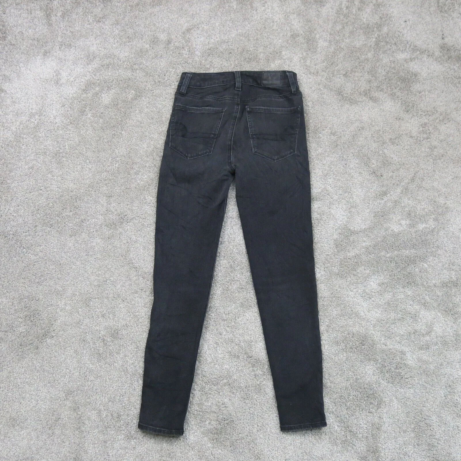 American Eagle Womens Next Level Stretch Jeggings Jeans High Rise Black Size 0