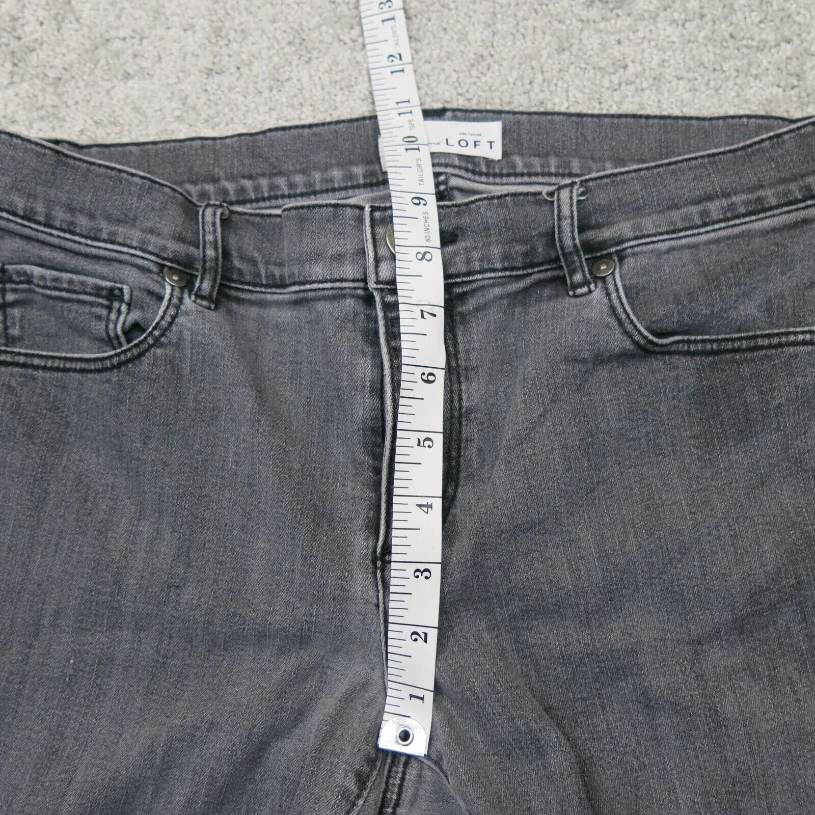 Ann Taylor Womens Skinny Leg Denim Jeans Stretch Mid Rise Pockets Gray Size 29/8