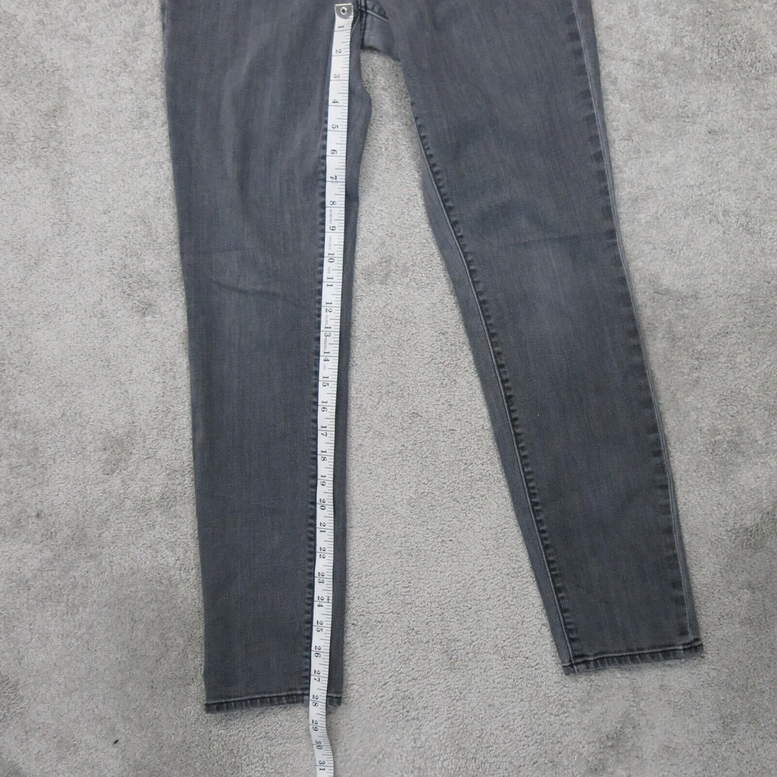 Ann Taylor Womens Skinny Leg Denim Jeans Stretch Mid Rise Pockets Gray Size 29/8