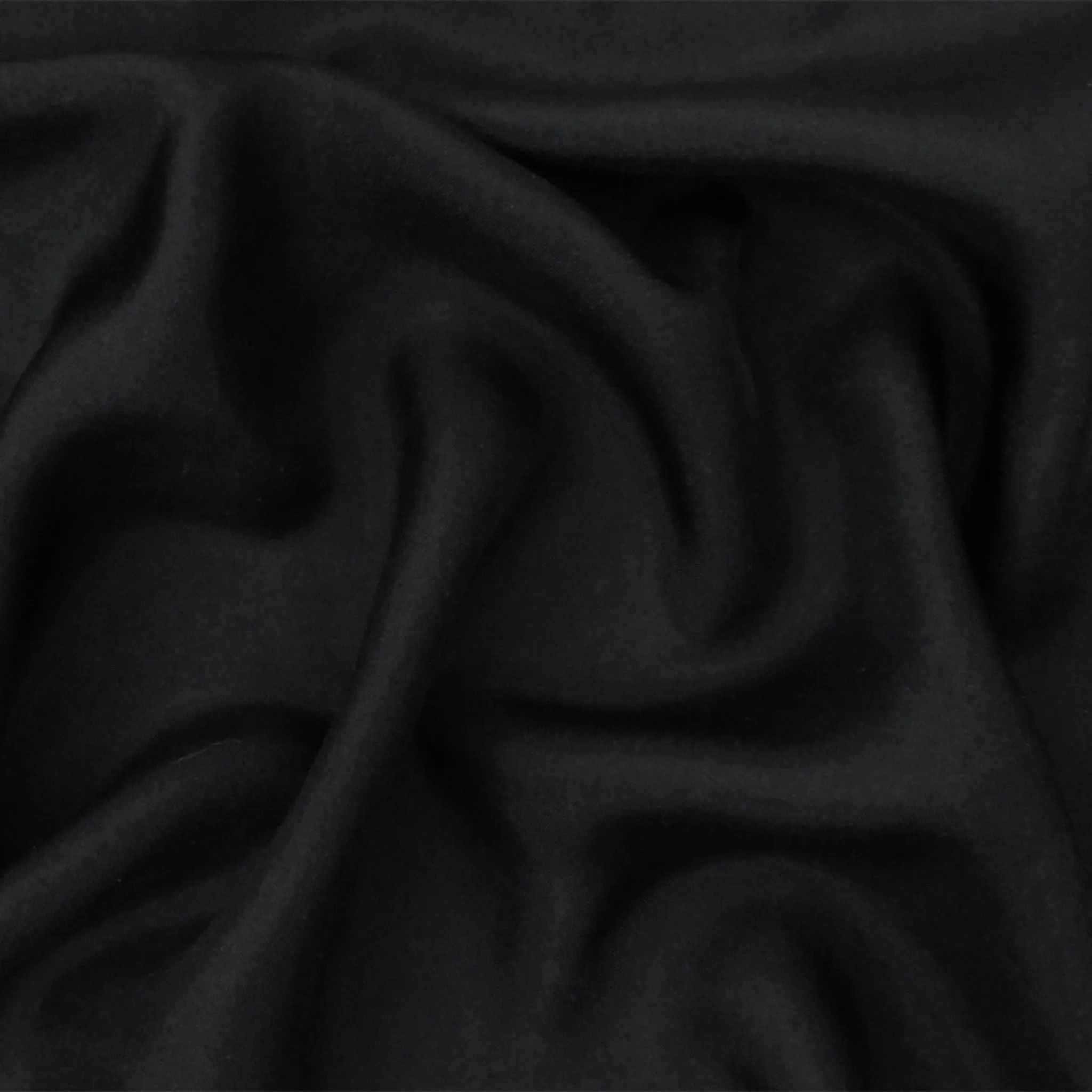 Black Famous Designer Silk Habotai Woven Fabric