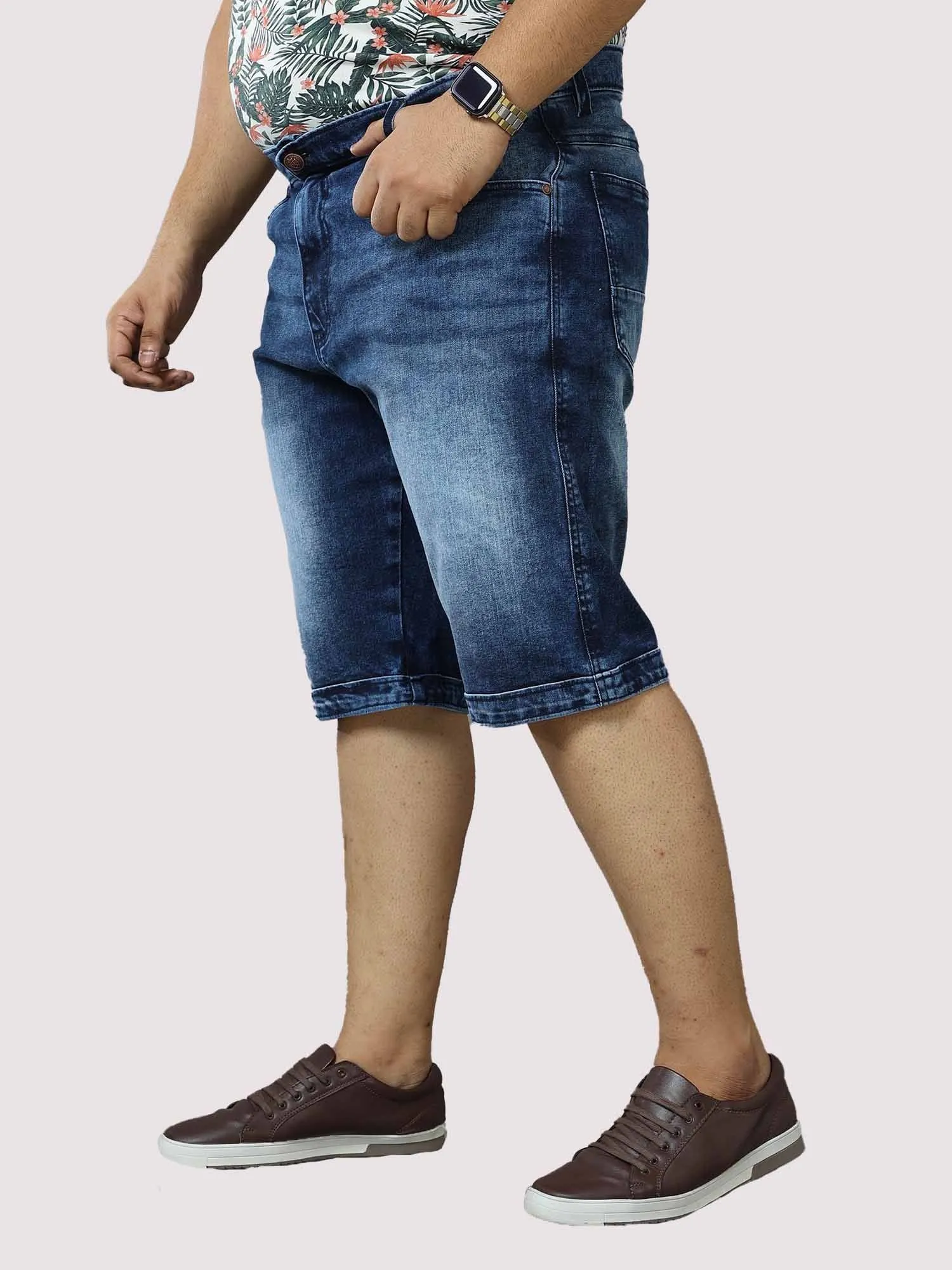 Blue Denim Shorts Men's Plus Size