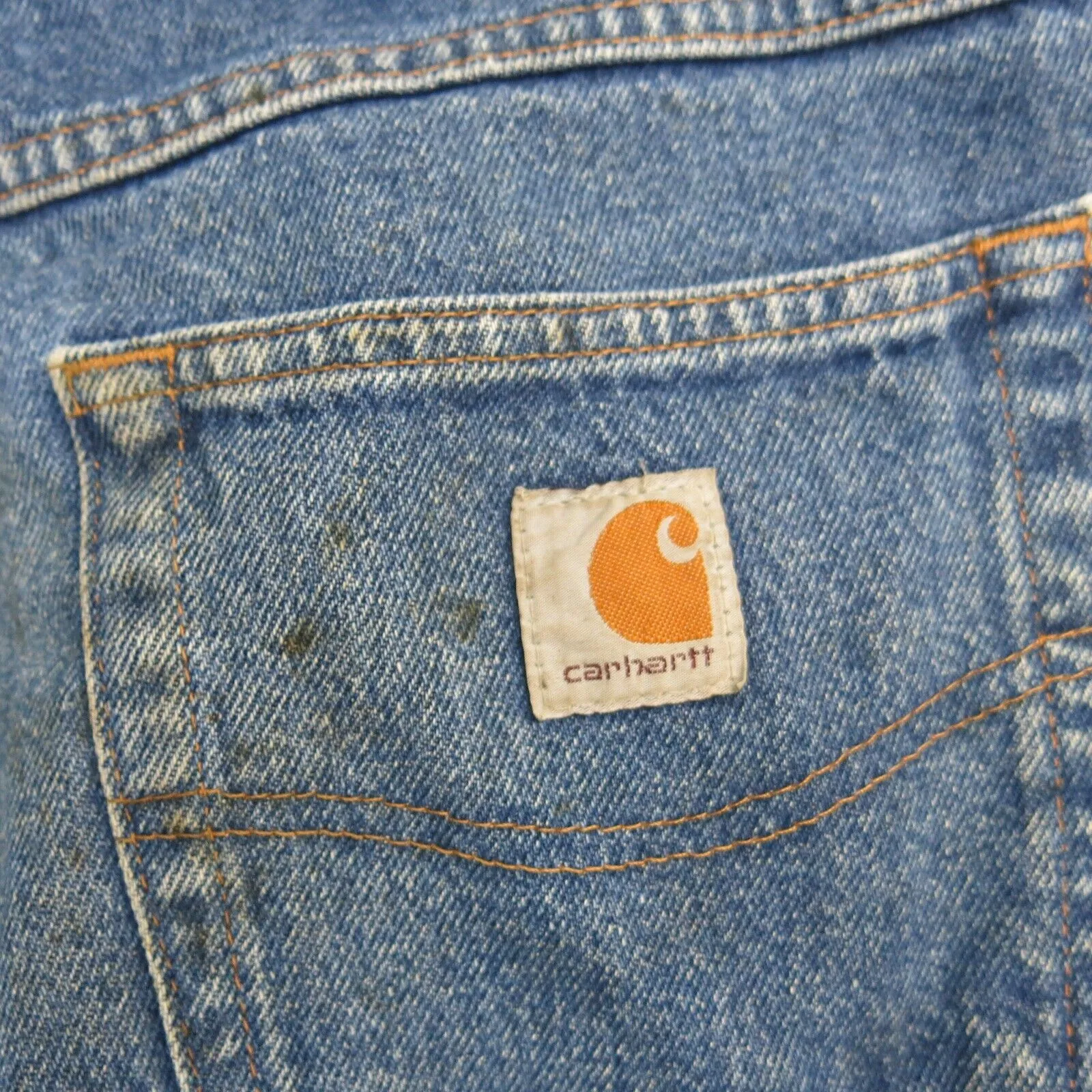 Carhartt Jeans Mens 36/32 Blue Straight Leg Denim Mid Rise Relaxed Fit 381-83