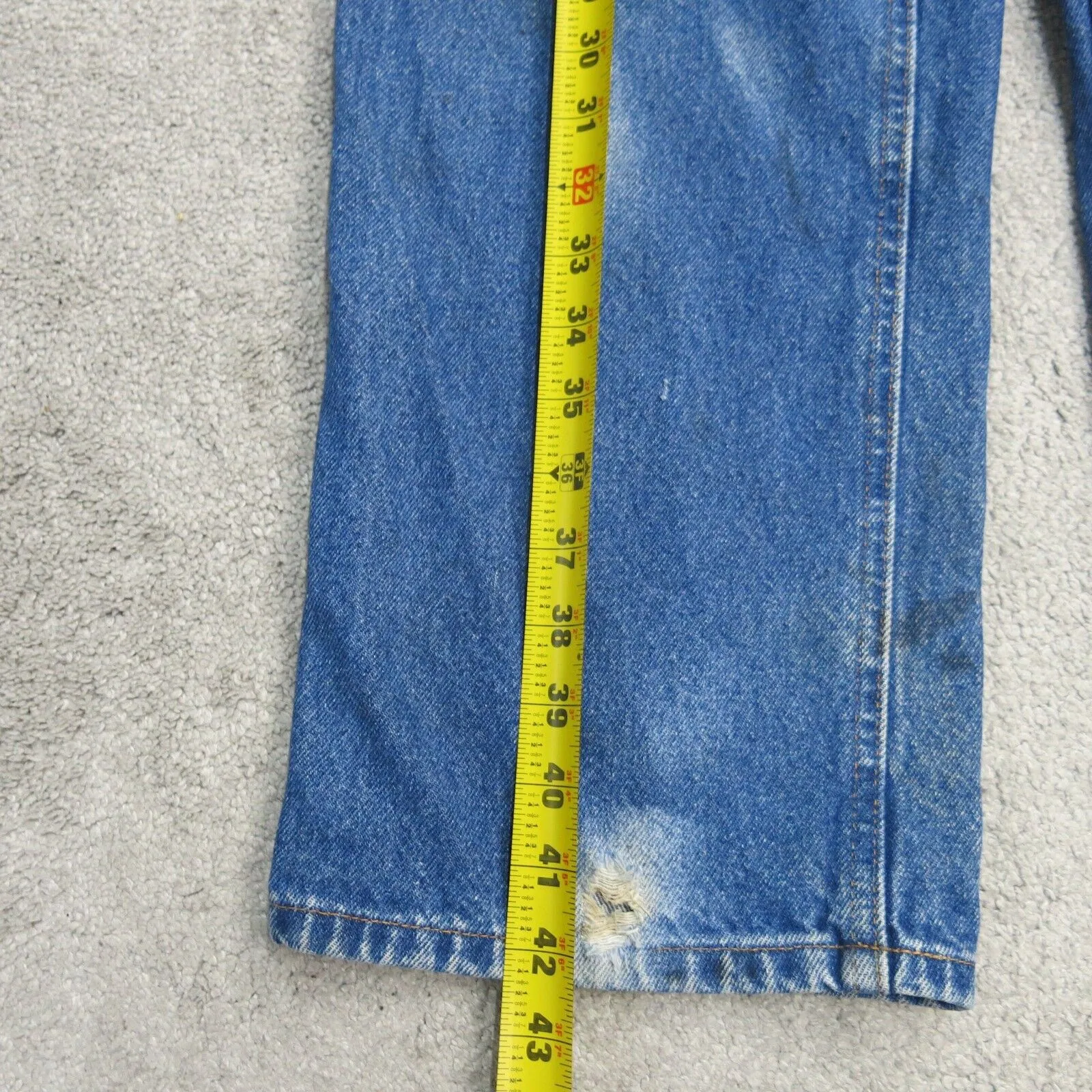 Carhartt Jeans Mens 36/32 Blue Straight Leg Denim Mid Rise Relaxed Fit 381-83