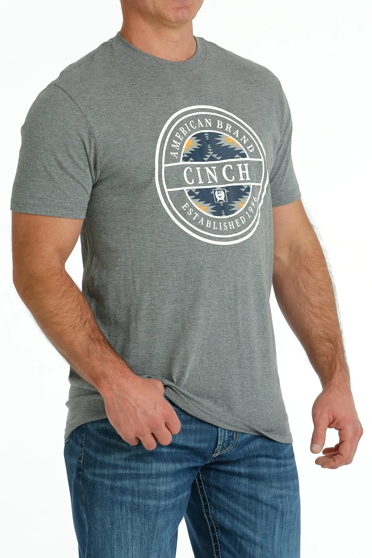 Cinch Men's Grey American Brand Tee