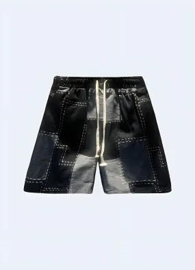 Denim Patchwork Streetwear Shorts