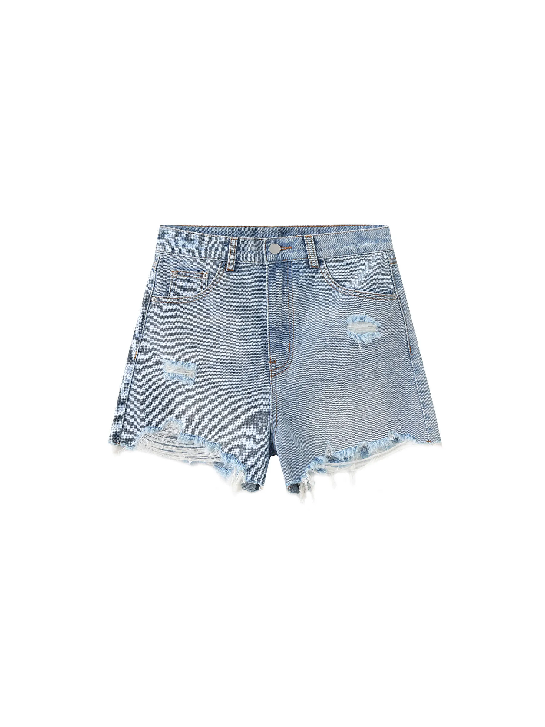 Distressed Denim Short Shorts