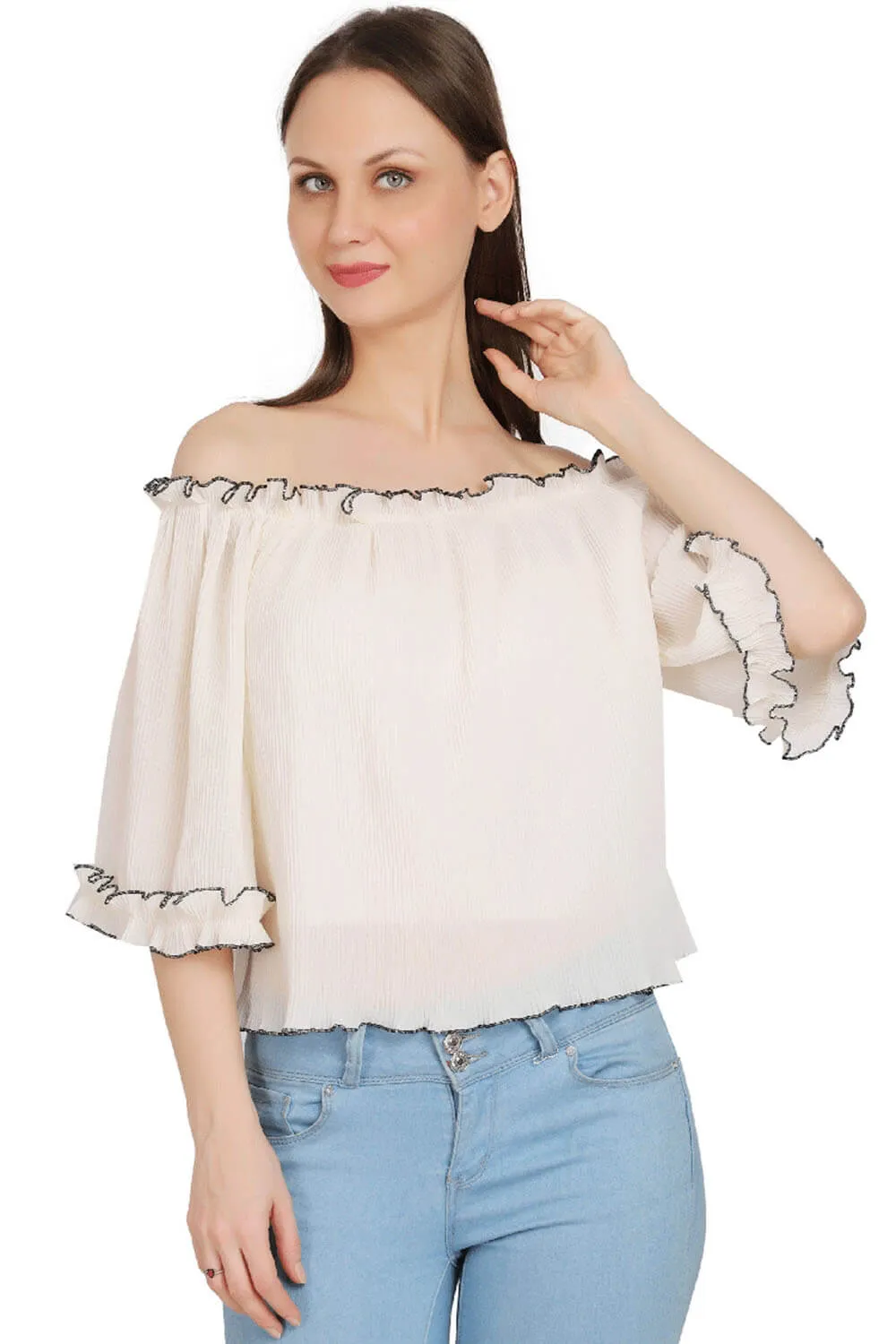 Elegant Whispers Off-Shoulder Top