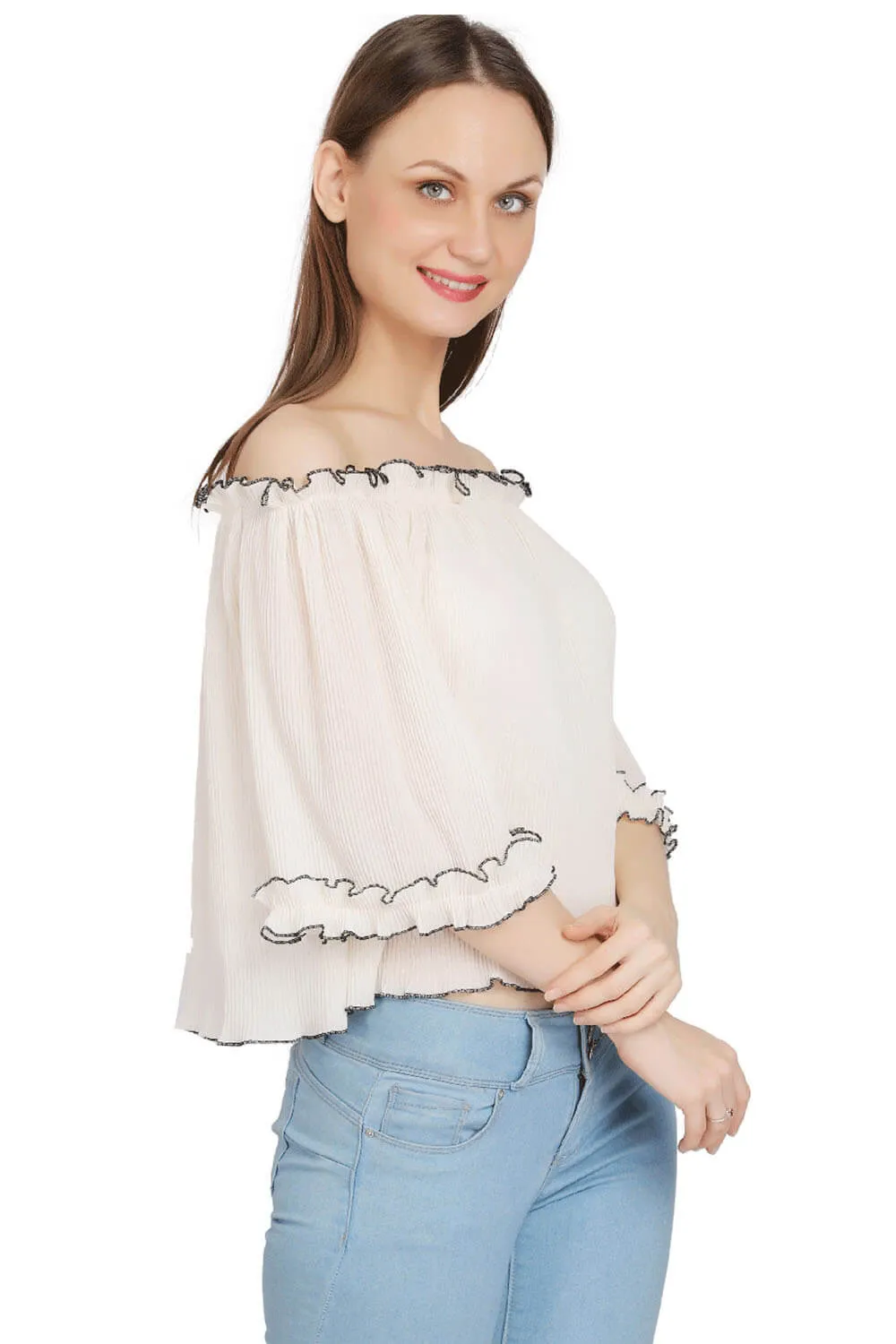 Elegant Whispers Off-Shoulder Top