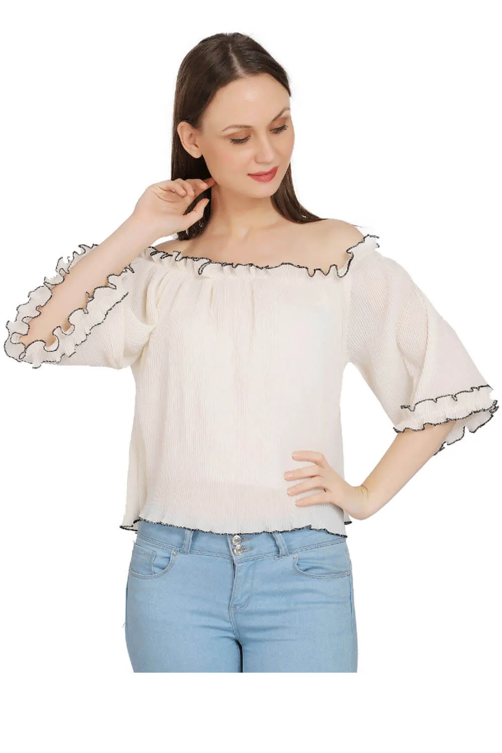 Elegant Whispers Off-Shoulder Top