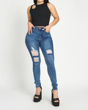 Figurbetonte High-Rise Skinny-Jeans mit Po-Lifting