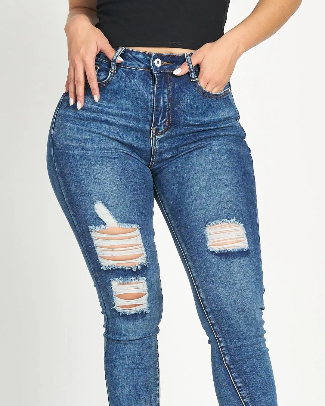 Figurbetonte High-Rise Skinny-Jeans mit Po-Lifting