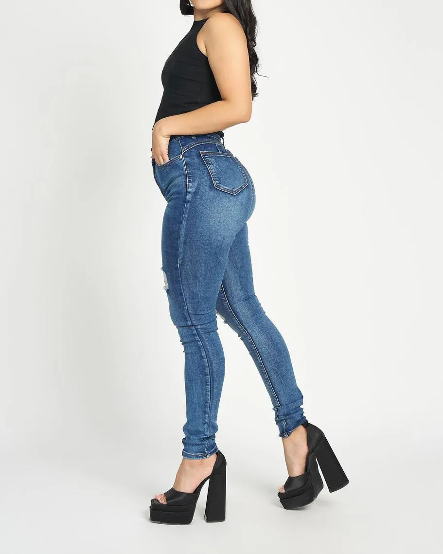 Figurbetonte High-Rise Skinny-Jeans mit Po-Lifting