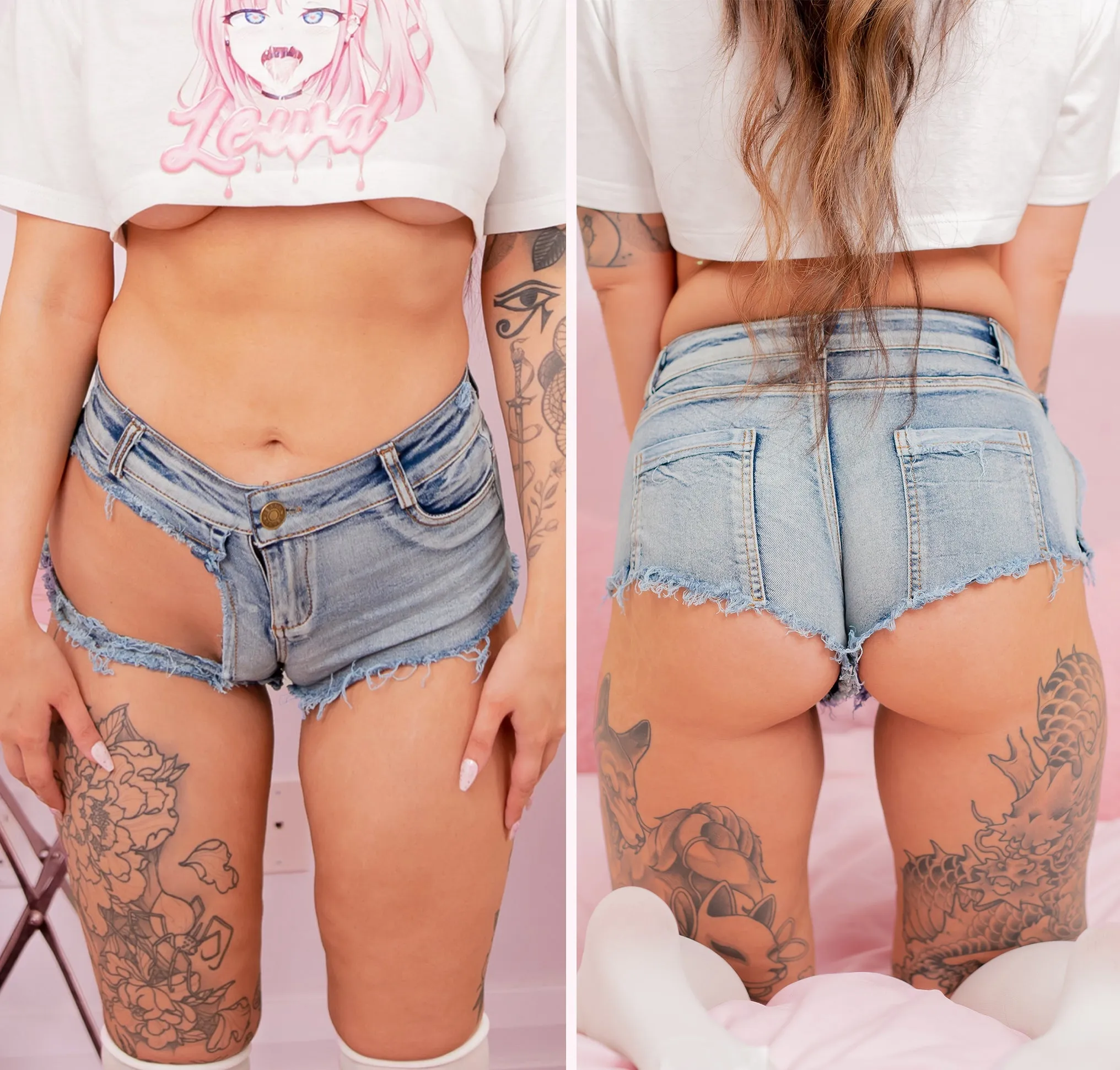 Flirty Denim Booty Shorts for Cosplayers, Content Creators, and Waifus