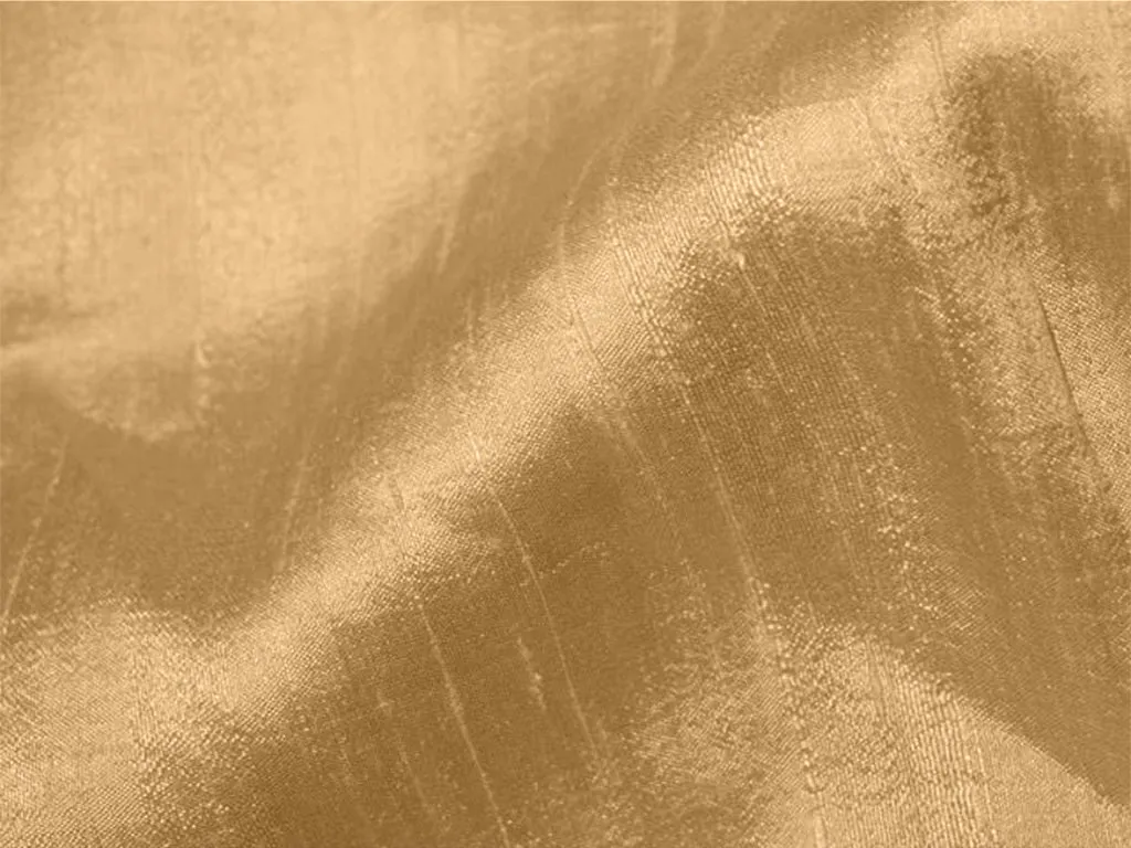 Golden Plain Bangalore Raw Silk Fabric