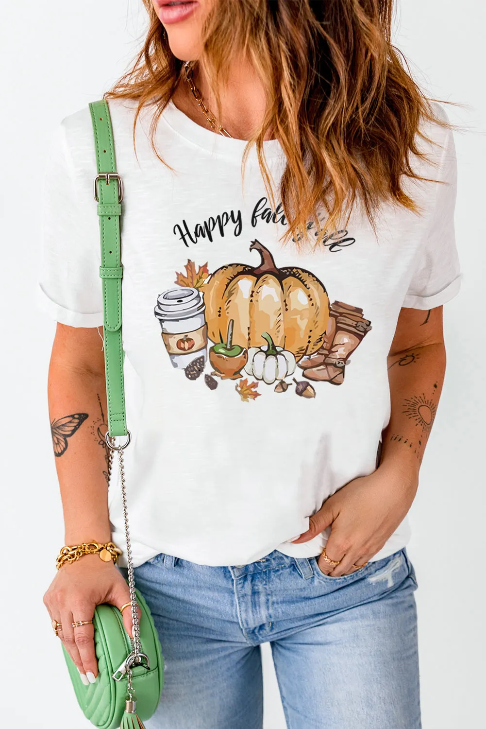 Happy Fall Coffee Pumpkin Graphic Tee