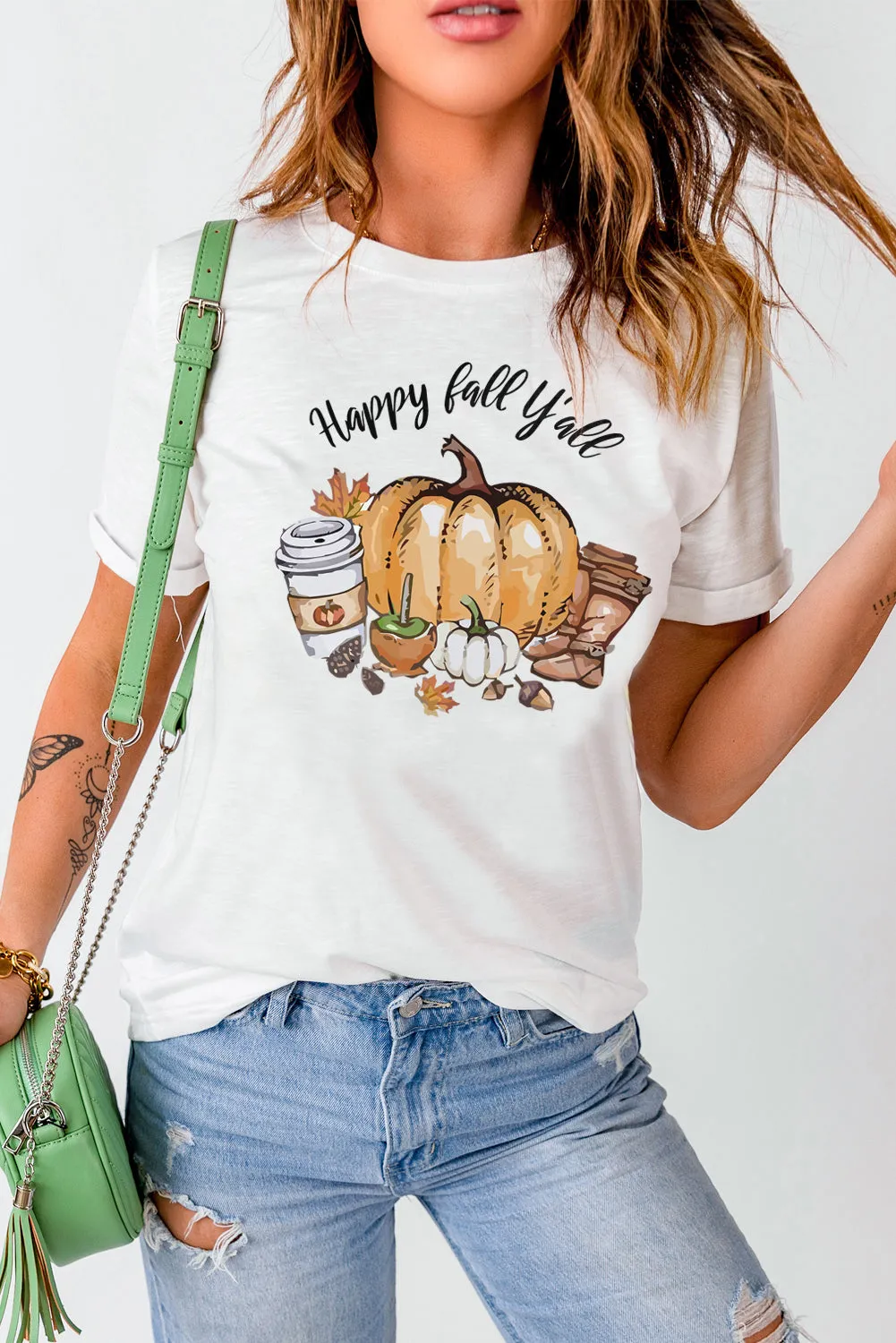 Happy Fall Coffee Pumpkin Graphic Tee