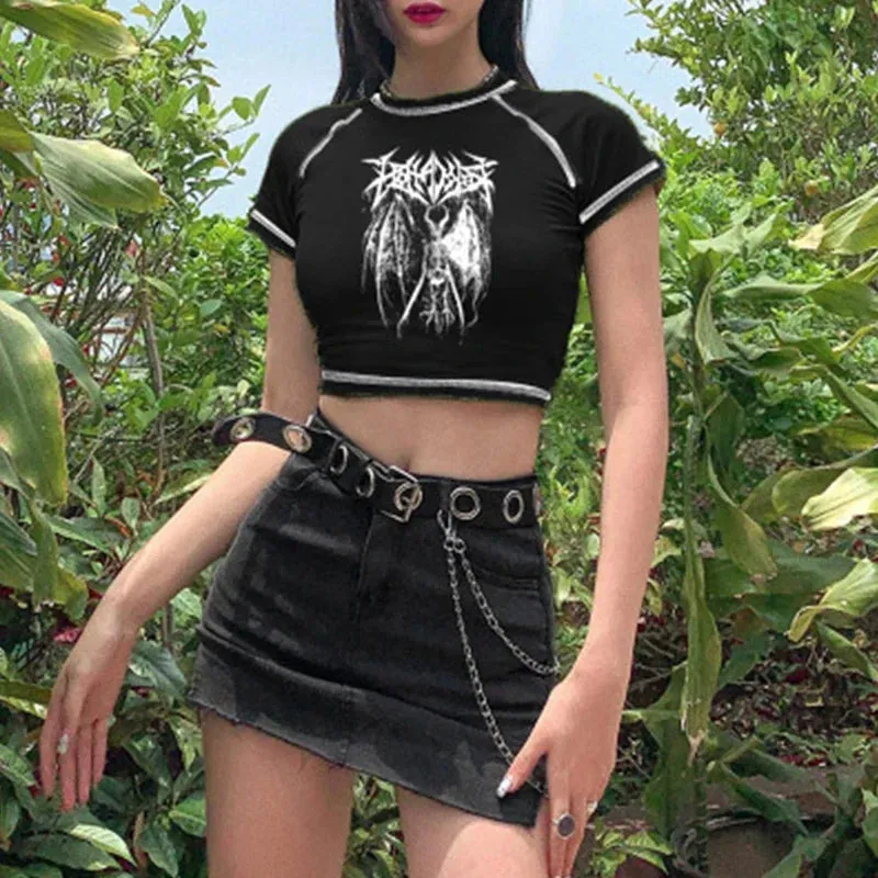 Harajuku Retro Demon Punk Gothic Crop Top