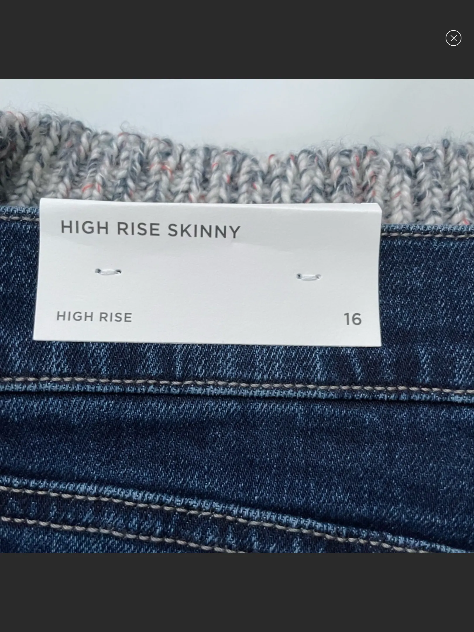 High Rise Skinny Jeans In Pure Dark Indigo Wash