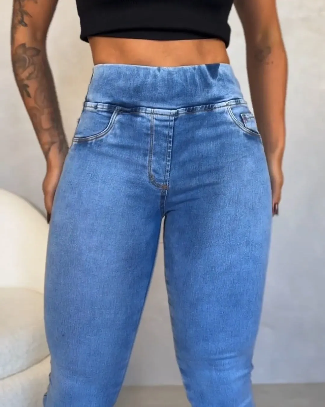 Hochbund Skinny Bauchstraffende Jeans