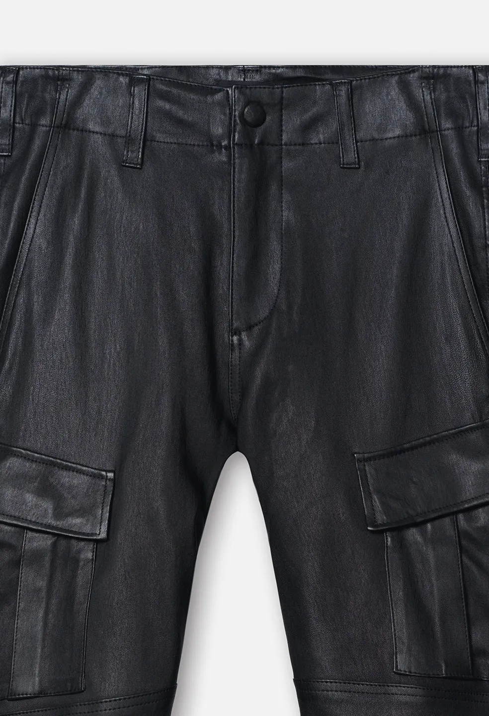 Leather Slim Tactical Cargo / Black