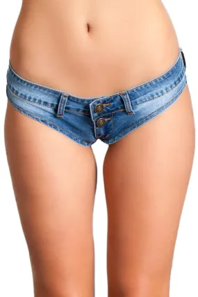 Low Rise Mini Denim Booty Shorts