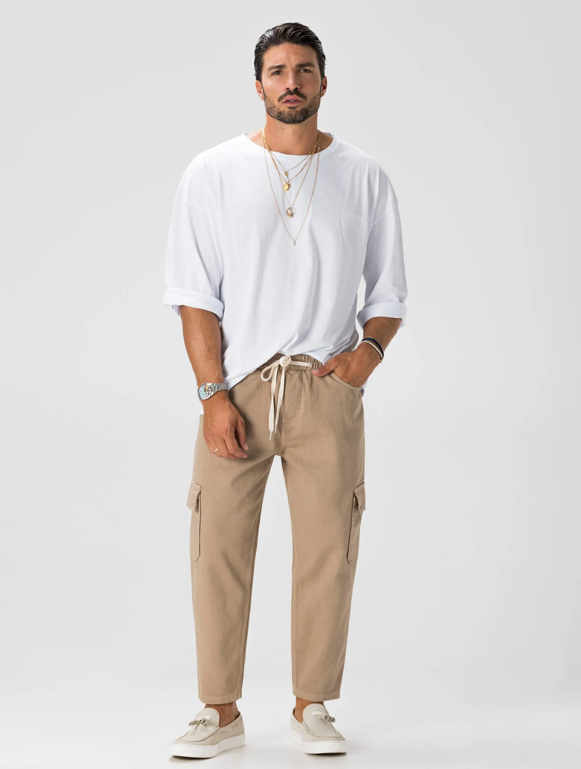 MASATO CARGO PANTS IN CAMEL