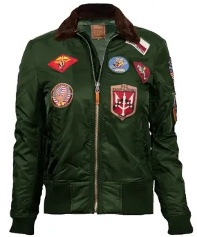 MISS TOP GUN® B-15 FLIGHT BOMBER JACKET WITH PATCHES