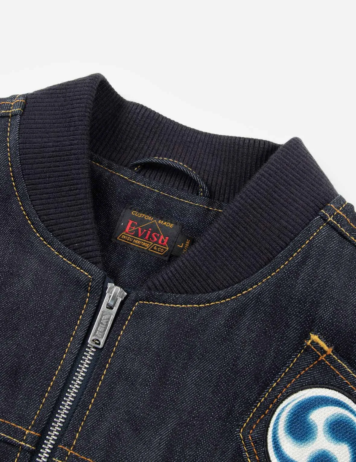 Multi-logo and Multi-pocket Relax Fit Denim Jacket