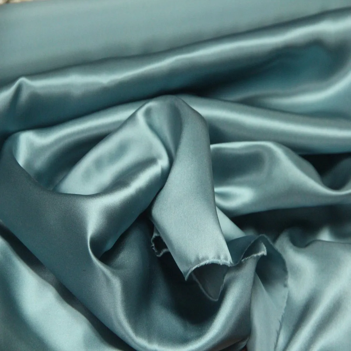 Ocean Mist Blue Silk Charmeuse Fabric