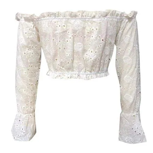 Off Should Long Sleeve Lace Top