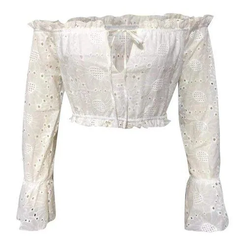 Off Should Long Sleeve Lace Top