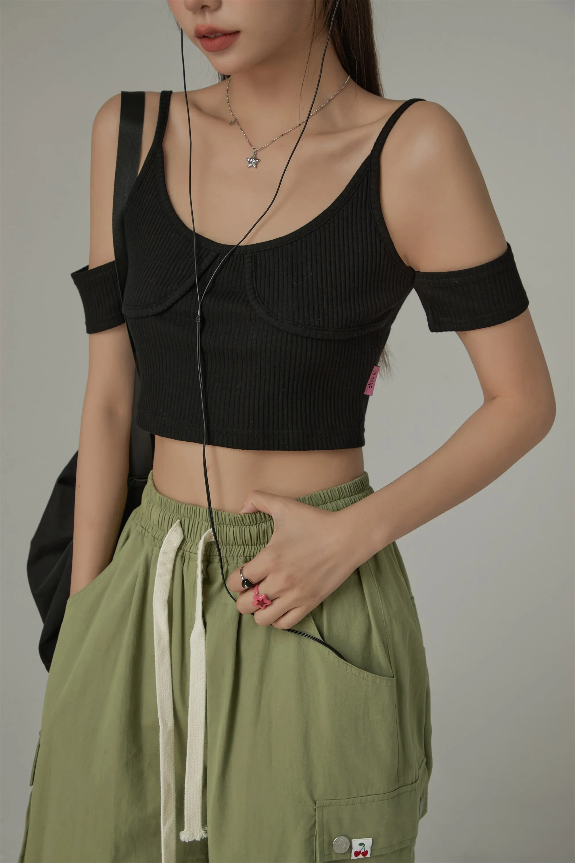 Off The Shoulder Strap Slim Top