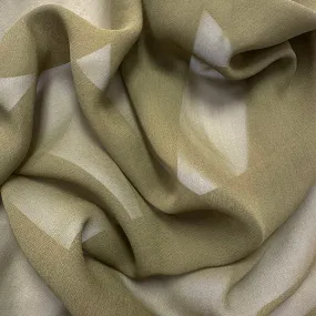 Olive Green Woven Silk Chiffon Fabric