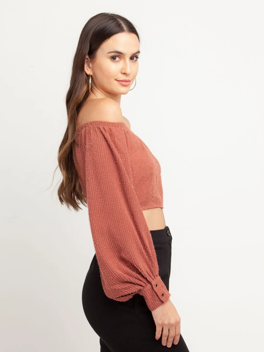 Pink Off-shoulder Top