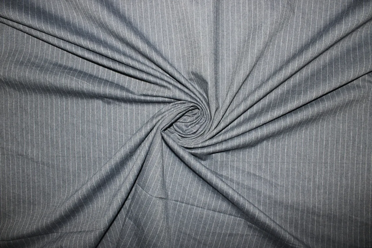 Pinstriped Denim - White on Gray Wash