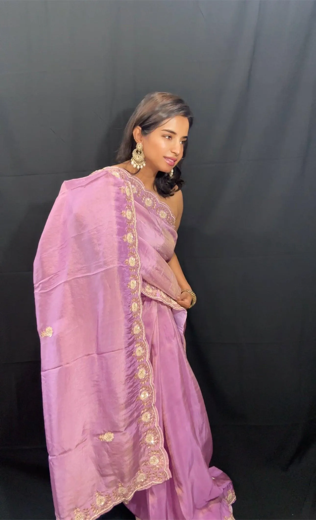 Pure Tissue Silk Saree with hand Zardozi work