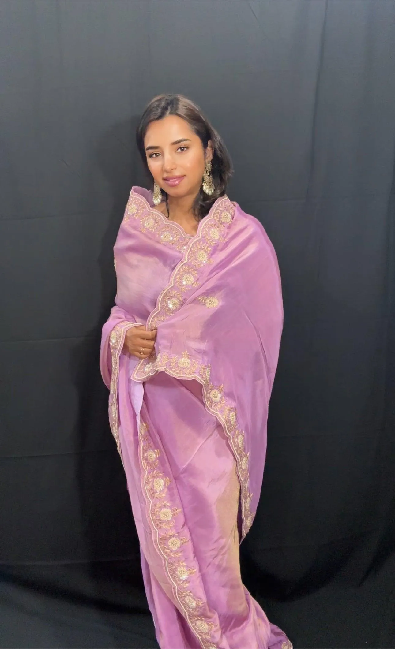 Pure Tissue Silk Saree with hand Zardozi work