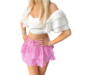 Ruffled Romance Off-Shoulder Crop Top