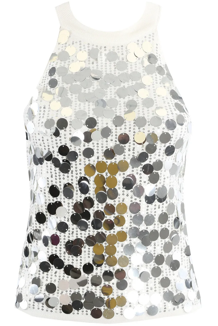 Sequin High Neck Tank Top