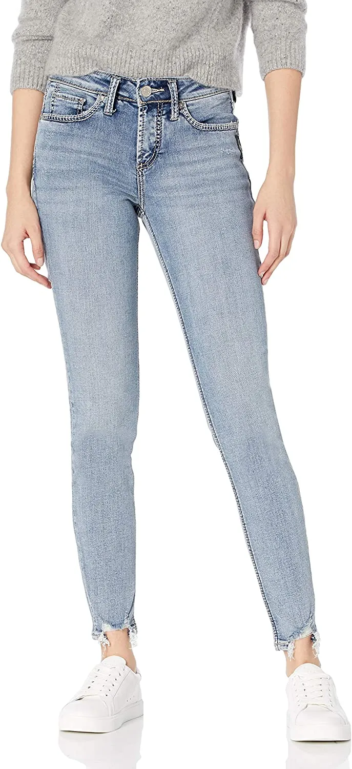 Silver Jeans Women's Suki Curvy Fit Mid Rise Skinny Jeans