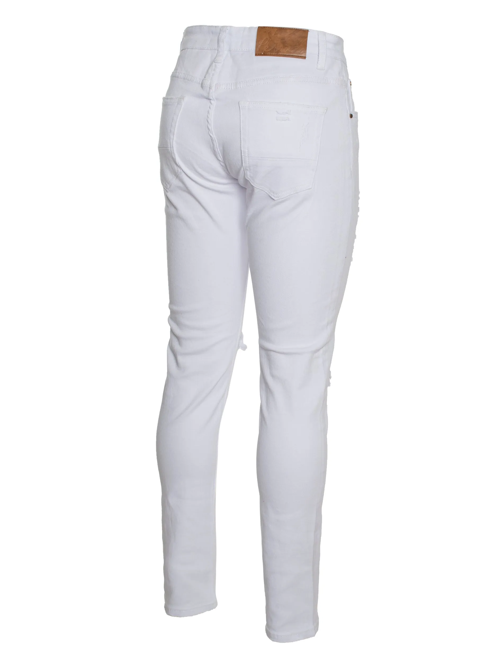 Skinny Jean with Python knee in Patch white (7571)