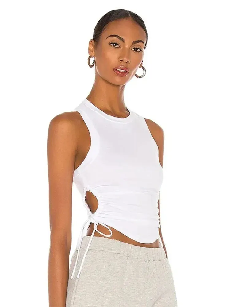 Solid Color Sexy Casual Basic Crop Top