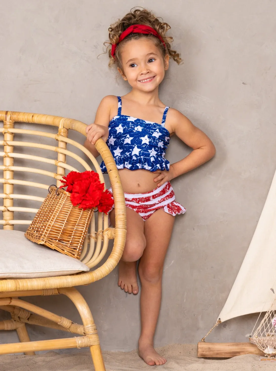 Star Spangled Tankini Two Piece Swimsuit