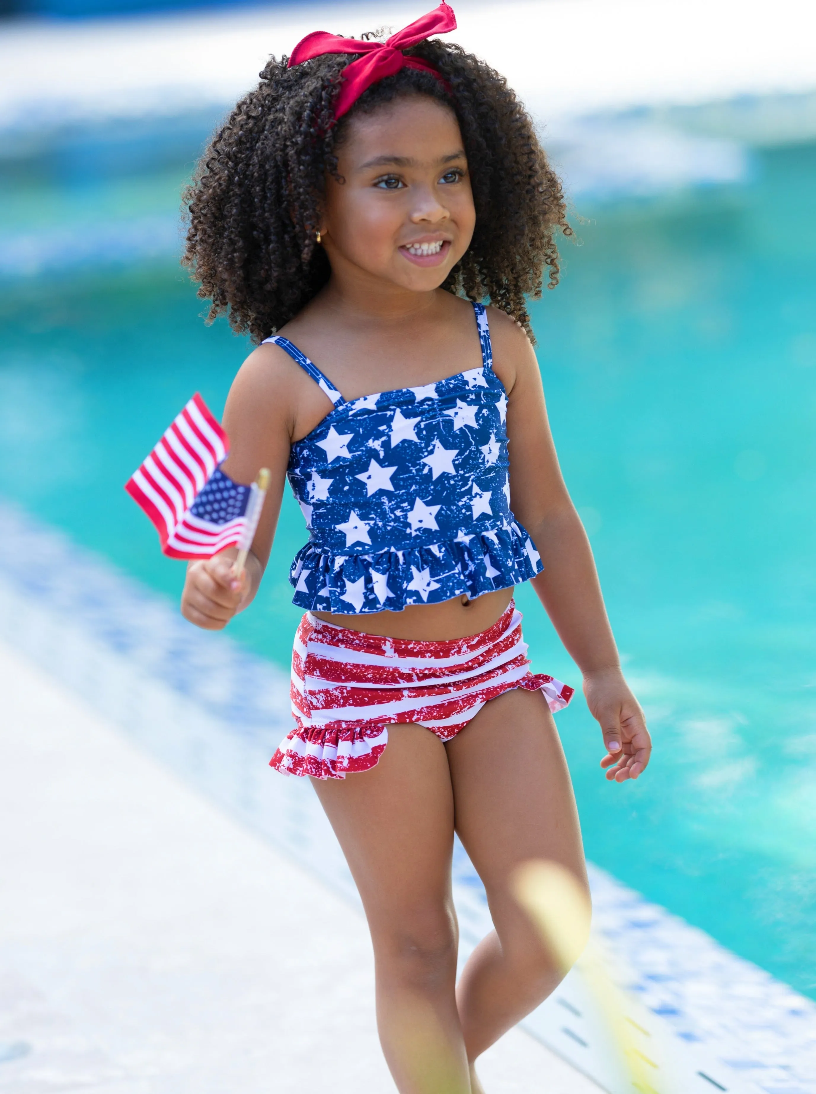 Star Spangled Tankini Two Piece Swimsuit