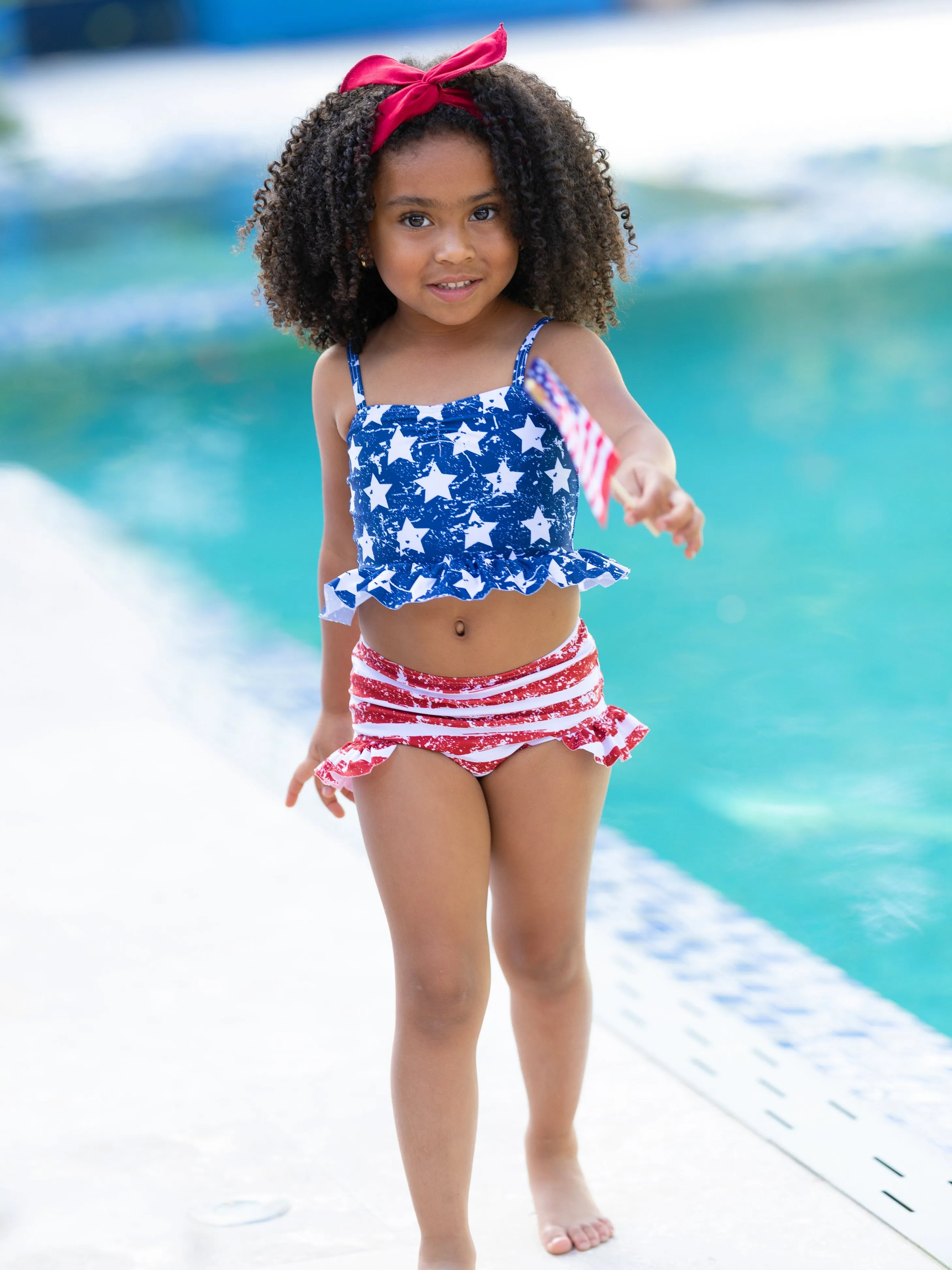 Star Spangled Tankini Two Piece Swimsuit