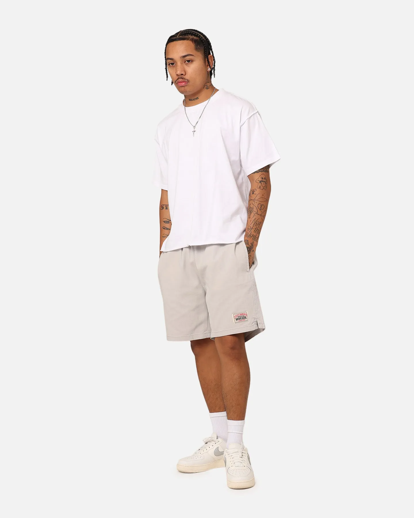 Stussy Workgear Denim Shorts Pigment White